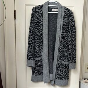 LOFT Charcoal and Light Gray Knit Sweater